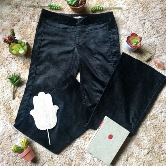 {Nanette Lepore} Black Velvet Trouser Dress Pants - Picture 2 of 8